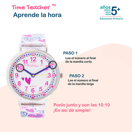 Kids Time Teacher Watch - Educational Analog Watch with Japanese Quartz Movement Ages 5-12