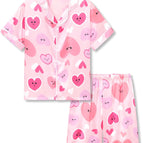6-7 / Peach & Pink Heart (Short Sleeve & Shorts)