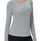 Large / Thumb Hole: Light Silver Gray