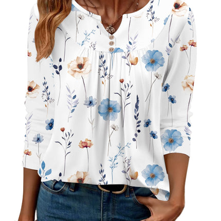 Women Long Sleeve V Neck Blouse - Casual Dressy Work Tunic Top with Pleated Detail 2025