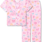 16 / Pink & Colour Bows (Short Sleeve & Pants)