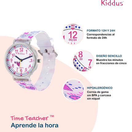 Kids Time Teacher Watch - Educational Analog Watch with Japanese Quartz Movement Ages 5-12