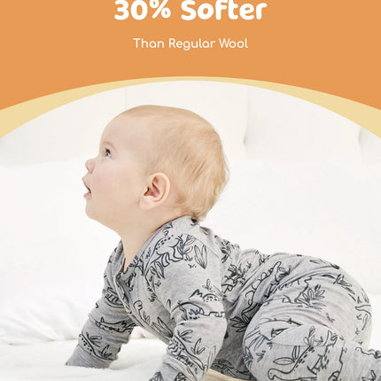 PATPAT Baby Footie Pajamas - Premium Tencel Lyocell & Wool Romper with 2-Way Zipper