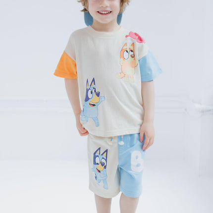 Bluey 3-Piece Kids Outfit Set - T-Shirt, Shorts & Baseball Cap for Toddlers to Big Kids