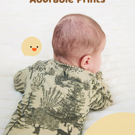 PATPAT Baby Footie Pajamas - Premium Tencel Lyocell & Wool Romper with 2-Way Zipper