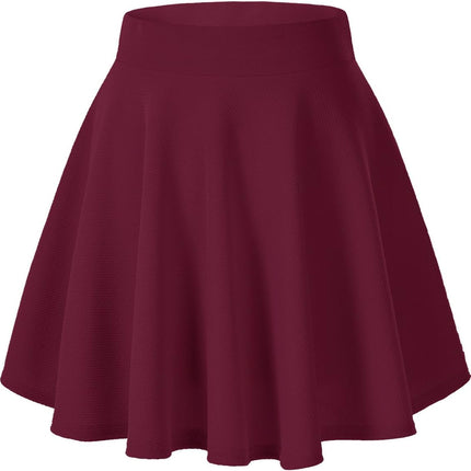 Women Flared Mini Skater Skirt - Stretchy A-Line Circle Skirt