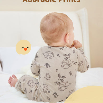 PATPAT Baby Footie Pajamas - Premium Tencel Lyocell & Wool Romper with 2-Way Zipper