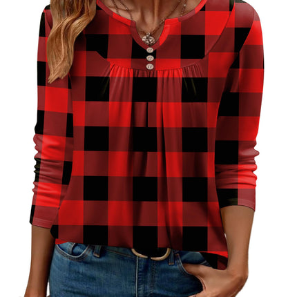 Women Long Sleeve V Neck Blouse - Casual Dressy Work Tunic Top with Pleated Detail 2025