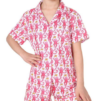 Roller Rabbit Pajamas Kids - Girls Summer 2 Piece Set - Button Down Top and Shorts