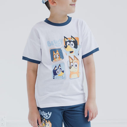 Bluey 3-Piece Kids Outfit Set - T-Shirt, Shorts & Baseball Cap for Toddlers to Big Kids