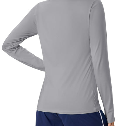 Women's UPF 80+ Long Sleeve Rash Guard - Quick Dry Athletic Shirt with Thumb Holes