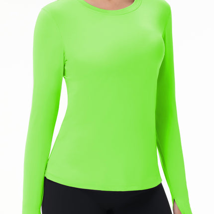 Women's UPF 50+ Sun Protection Long Sleeve Shirt - Athletic Rash Guard with Thumb Holes