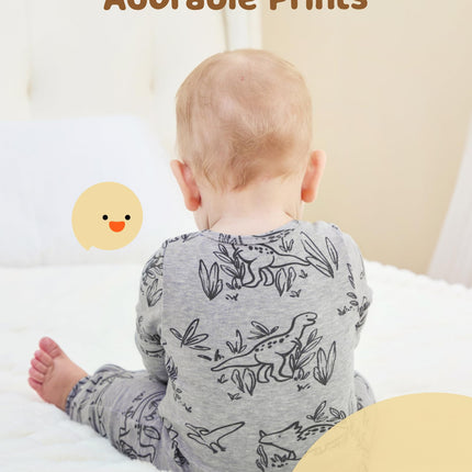 PATPAT Baby Footie Pajamas - Premium Tencel Lyocell & Wool Romper with 2-Way Zipper