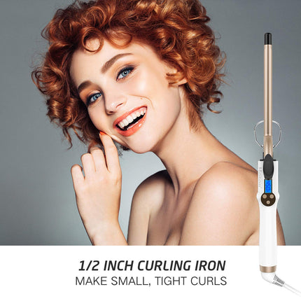 Professional Ceramic Tourmaline Curling Iron 3/4 Inch - Hair Curler with Heat Protection