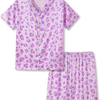 14 / Purple & Pink Leopard(short Sleeve & Shorts)