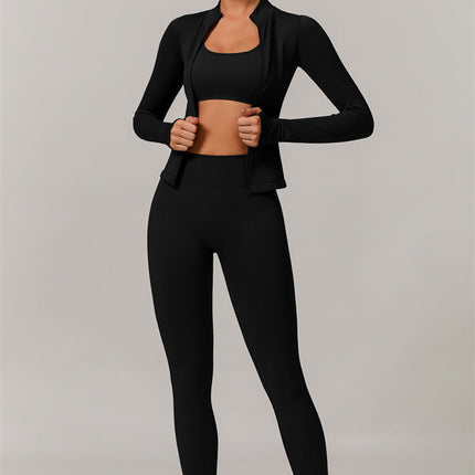 The Nova Luxe Jacket Sports Bra Leggings 3-Piece Set