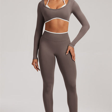 The Elevate New Long Sleeve Crop top Leggings 2-Piece Set