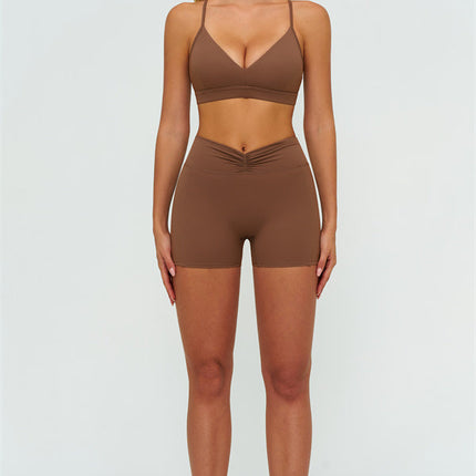 The Lushness Y-Back Sports Bra Shorts 2-Piece Set