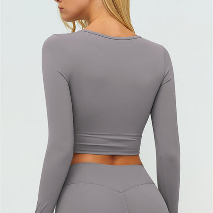 The Lushness Long Sleeve Crop top Shorts 2-Piece Set