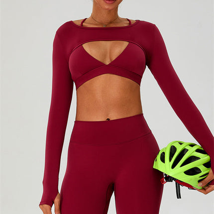 The Ember Sports Bra Crop Top Leggings 3-Piece Set