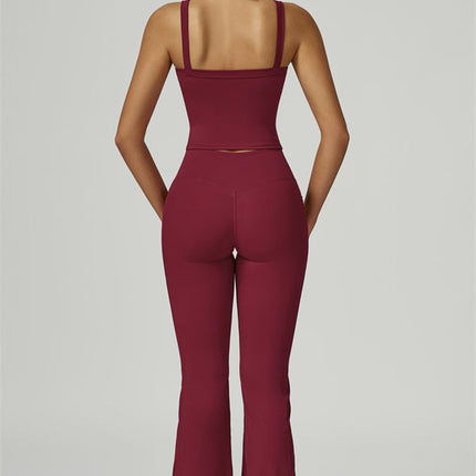 The Flourish Crop Tank Flared Leggings 2-Piece Set