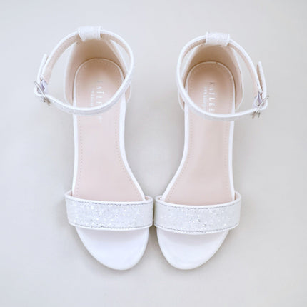 Rock Glitter Low Block Heel Girls Sandals