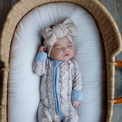 Bow Blossom (Convertible Zip Footies)