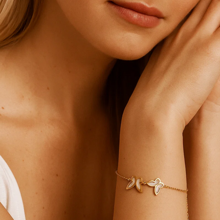Butterfly Bracelet with Sea Shell Inlay Bracelet