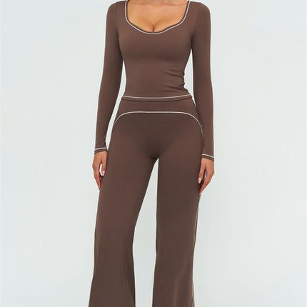 The Amara Long Sleeve T-shirt Flared Leggings 2-Piece Set