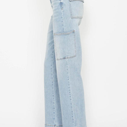 Judy Blue Full Size High Waist Straight Cargo Women Jeans