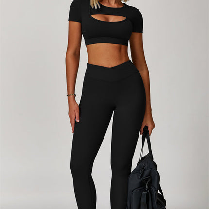 The Lavish Cut-out Crop Top Leggings 2-Piece Set
