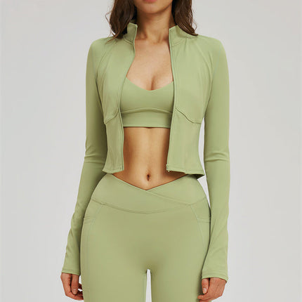 The Sizzle Zip Jacket Sports Bra Flared Leggings 3-Piece Set