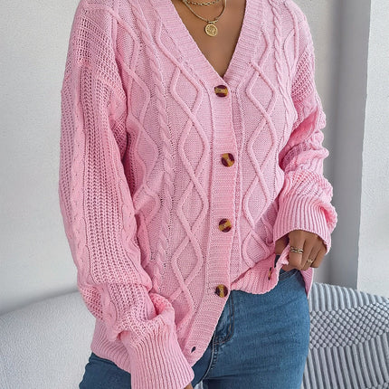 Cable-Knit Long Sleeve Women Cardigan