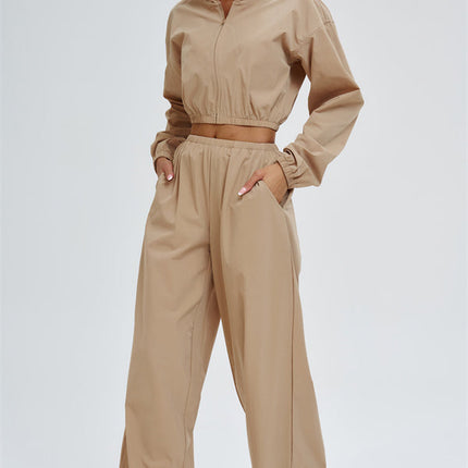The Svelte UV protection Crop Hoodie Sweatpants 2-Piece Set