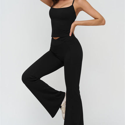 The BoldFit Crop Top Flared Leggings 2-Piece Set