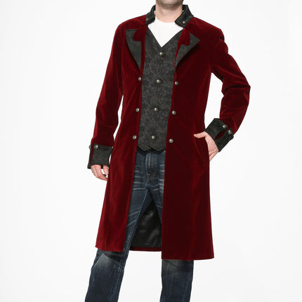 80050 Burgundy Velvet Coat