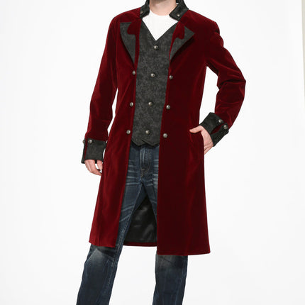 80050 Burgundy Velvet Coat