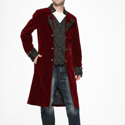 80050 Burgundy Velvet Coat