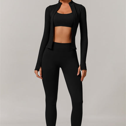 The Nova Luxe Jacket Sports Bra Leggings 3-Piece Set