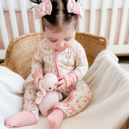 Bows & Bunnies (Convertible Zip Footies)