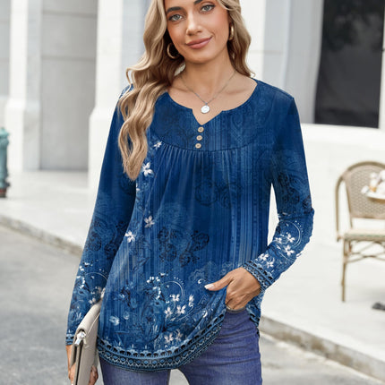 Women Long Sleeve V Neck Blouse - Casual Dressy Work Tunic Top with Pleated Detail 2025