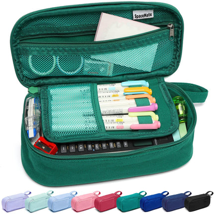 Large Pencil Case 1800ml - Heavy Duty Canvas School Supplies Organizer for Kids Students