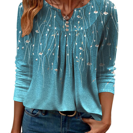 Women Long Sleeve V Neck Blouse - Casual Dressy Work Tunic Top with Pleated Detail 2025