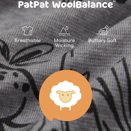 PATPAT Baby Footie Pajamas - Premium Tencel Lyocell & Wool Romper with 2-Way Zipper