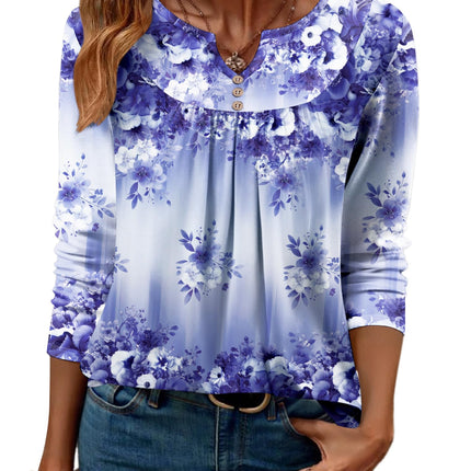 Women Long Sleeve V Neck Blouse - Casual Dressy Work Tunic Top with Pleated Detail 2025
