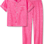14 / Jacquard Neon Pink Leopard (Short Sleeve & Pants)