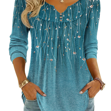 Women Long Sleeve V Neck Blouse - Casual Dressy Work Tunic Top with Pleated Detail 2025