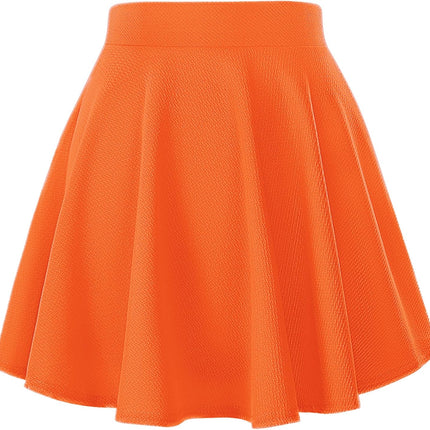 Women Flared Mini Skater Skirt - Stretchy A-Line Circle Skirt