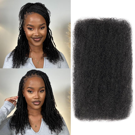 Brazilian Remy Afro Kinky Curly Bulk Hair | 50g/Pack | Dreadlock & Braid Extensions | Natural Look