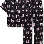 10 / Black & Pink Bows (Short Sleeve & Pants)